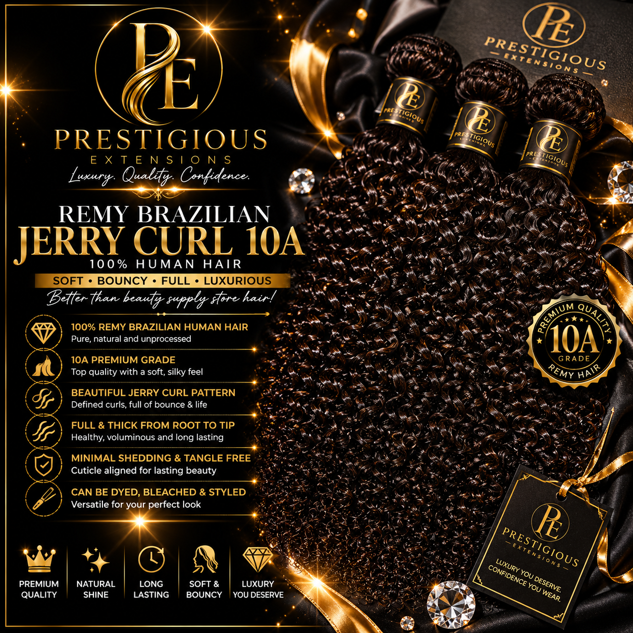Remy Brazilian Jerry Curl 10A