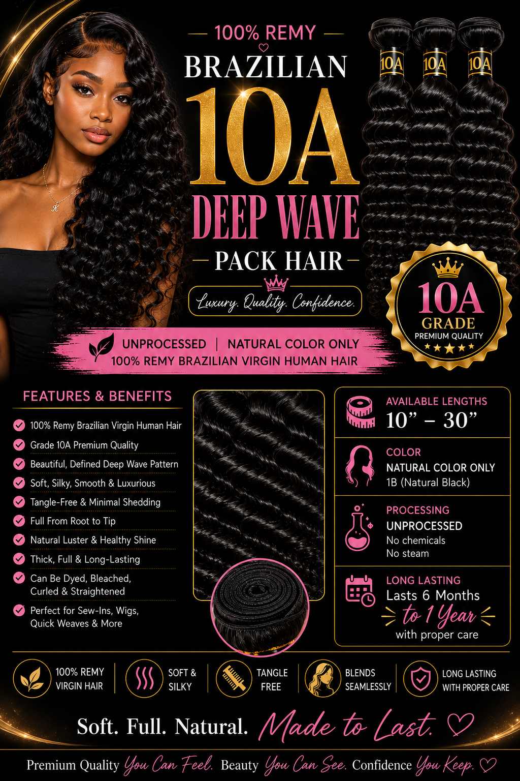 10A Brazilian Remy Deep Wave